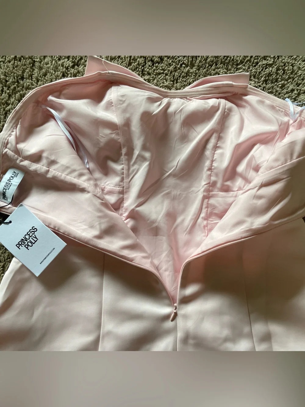 Princess Polly Genevie Bow Strapless Minidress Pink Sz 2 NWT - Picture 4 of 6